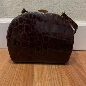 Vintage brown alligator purse